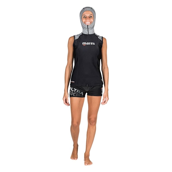 Mares T-shirt Uden ærmer Med Hætte Til Kvinde Ultra Skin Sort 2XL