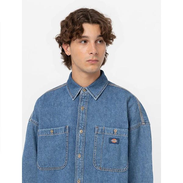 Dickies Skjorte Houston Blå M Mand