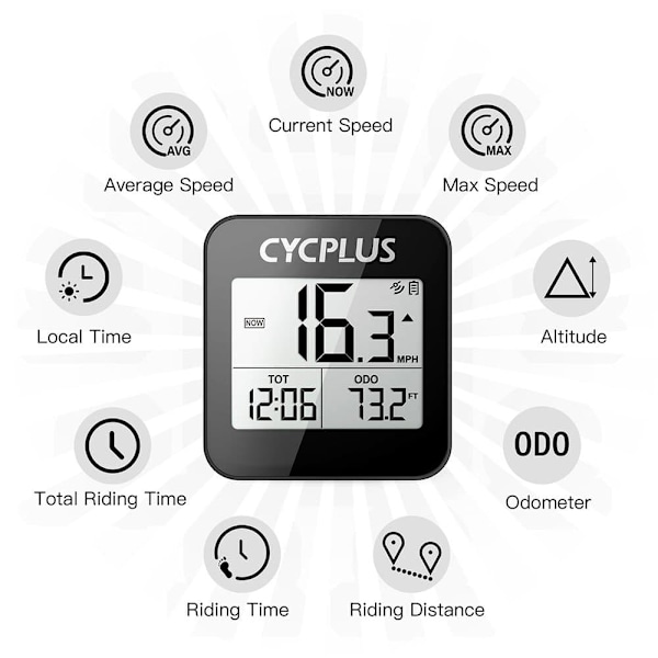 Cycplus Cykelcomputer G1 Transparent