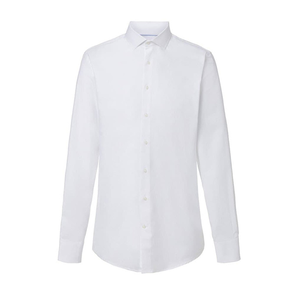 Hackett Lang Ærmet Skjorte Poplin Slim Bc Hvid L Mand