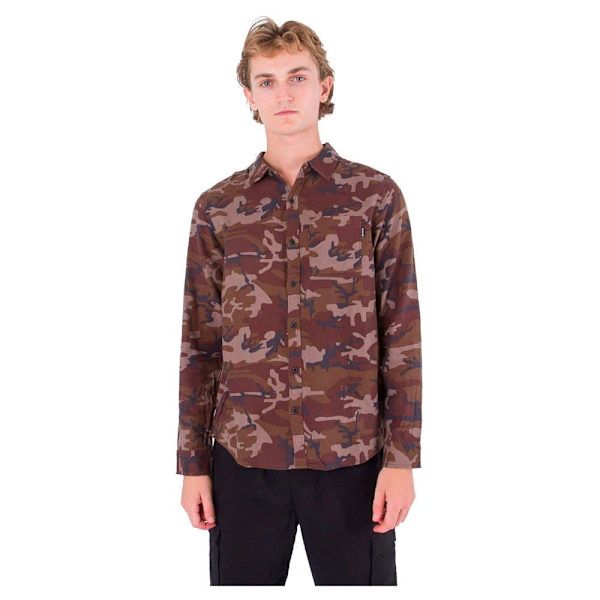 Hurley Lang ærmet Skjorte Portland Organic Brun XL Mand