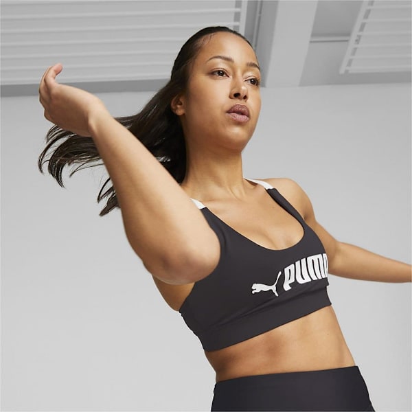 Puma Top Mid Impact Fit Sort M Kvinde