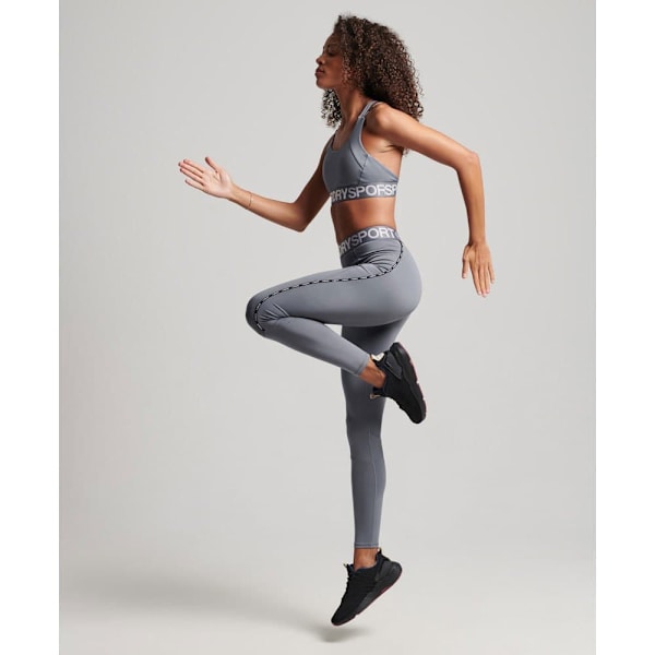 Superdry Leggingsit Train Branded Elastic Harmaa 2XS Nainen