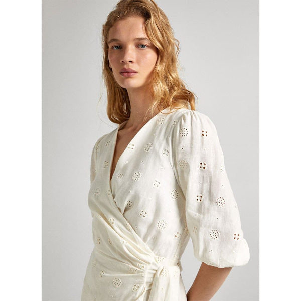 Pepe Jeans Langærmet Kort Kjole Dasha Beige XS Kvinde