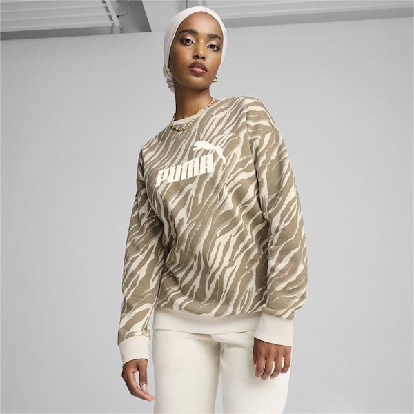 Puma Ess+ Animal Aop Tröja Beige L Kvinna