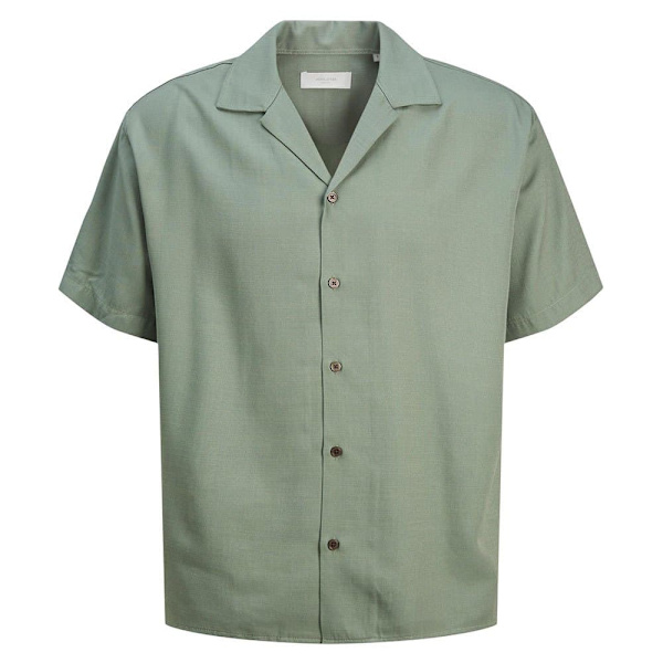 Jack & Jones Aaron Tencel Resort Skjorte Med Lange ærmer Grøn XL Mand
