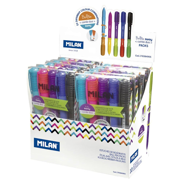 Milan Udstillingsboks 10 Sway Combi Duo 5 Sway Combi Duo Kuglepenne Flerfarvet