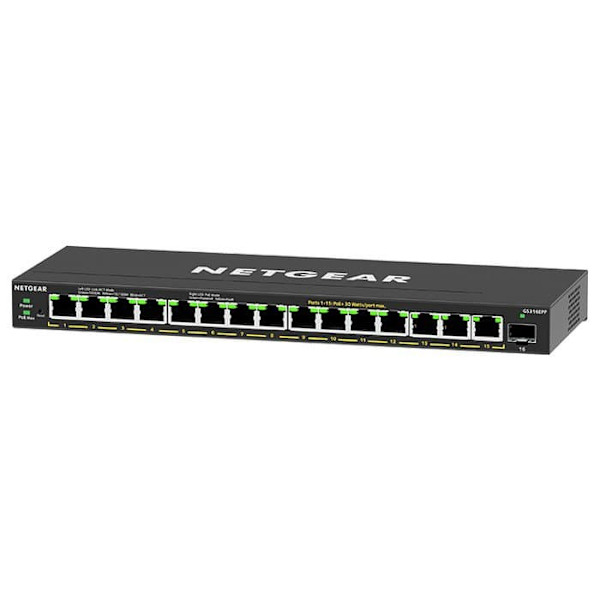 Netgear Kontakt Gs316epp 16 Havne Sort Sort