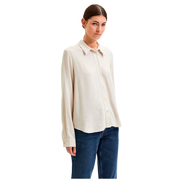 Selected Lang ærmet Skjorte Viva Beige 40 Kvinde