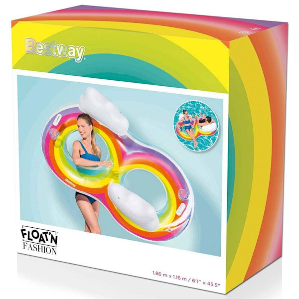 Bestway Oppustelig Dobbeltflyder Med Ryglæn 186x116 Cm Transparent