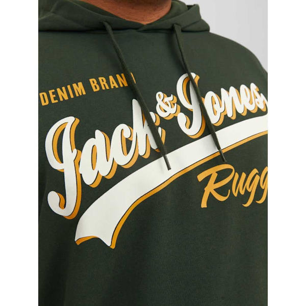Jack & Jones Logo 2 Col Plus Size Hættetrøje Grøn 2XL Mand