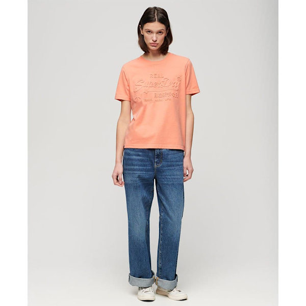 Superdry Embossed Vl Relaxed Lyhythihainen T-paita Pinkki XS Nainen