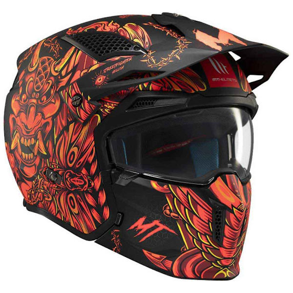 Mt Helmets Streetfighter Sv Hellish Modulär Hjälm Orange,Svart M