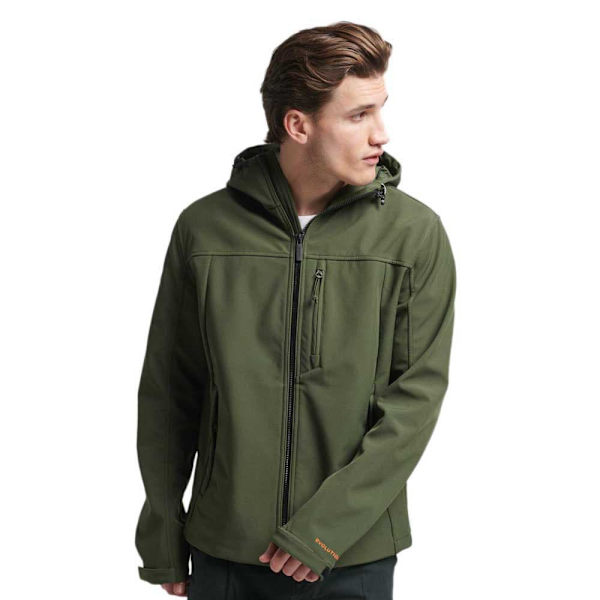Superdry Täysi Vetoketjullinen Sadetakki Soft Shell Vihreä S Mies