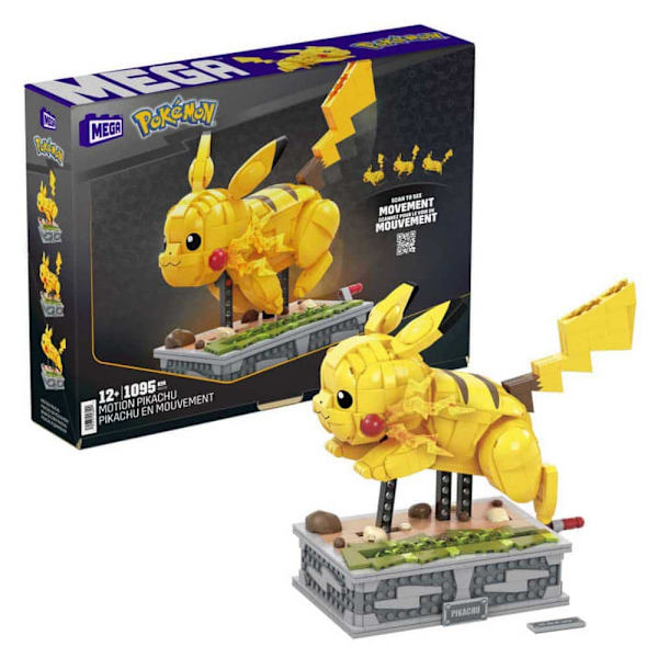 Mega Construx Motion Pikachu Byggset Byggleksaker För Barn Och Samlare Pokémon Gul 12 Years
