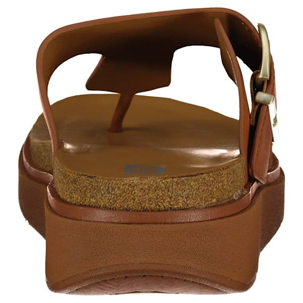 Fitflop Slides Buckle Leather Toe-post Brun EU 38 Kvinna
