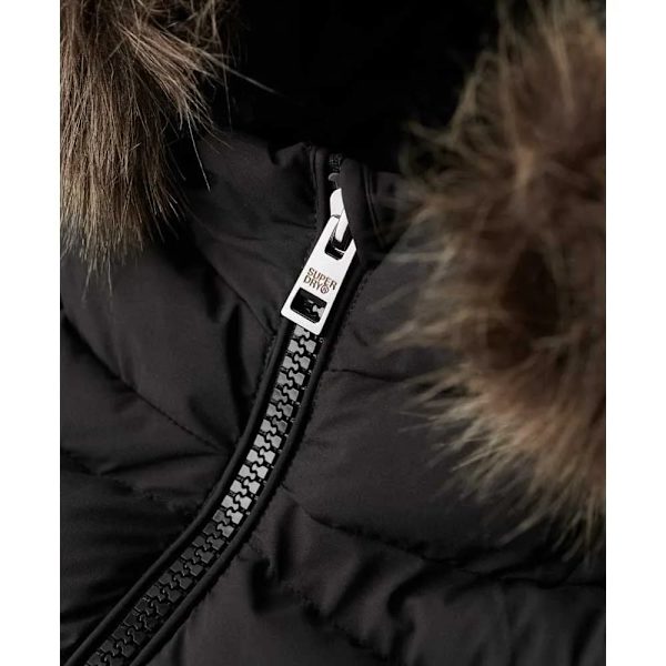 Superdry Fuji Faux Fur Jacka Svart L Kvinna