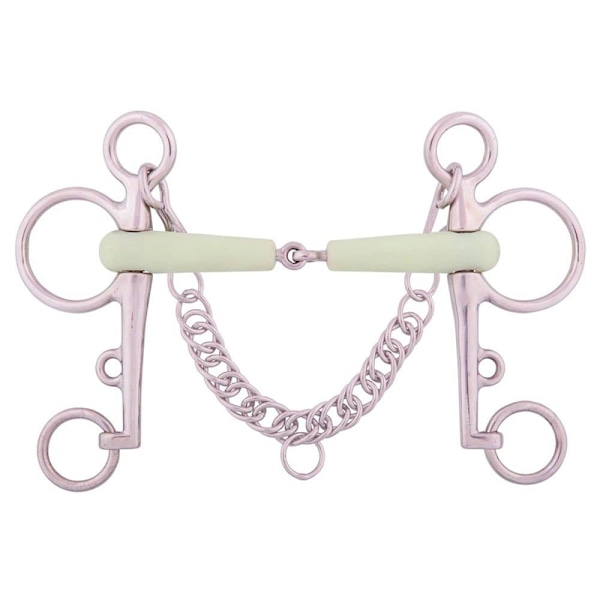 Br Kaksinivelinen Snaffle Pelham Apple Mouth 16 Mm Hopeinen 12.5 cm