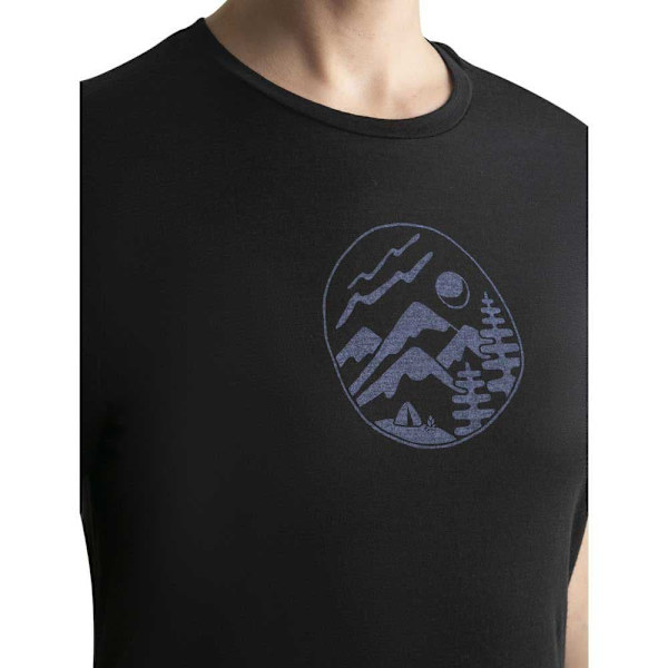 Icebreaker Merino 150 Tech Lite Iii Camping Circle T-shirt Med Korte ærmer Sort S Kvinde