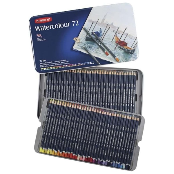 Derwent Metallisk Låda Penna Watercolour 72 Enheter