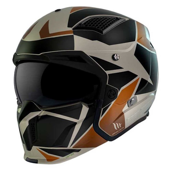 Mt Helmets Konvertibel Hjelm Streetfighter Sv S P1r Beige,Sort M