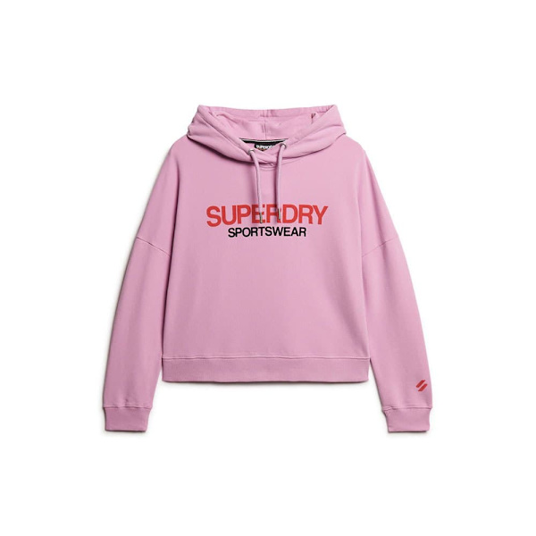 Superdry Sportswear Logo Boxy Tröja Med Huva Rosa 2XS Kvinna