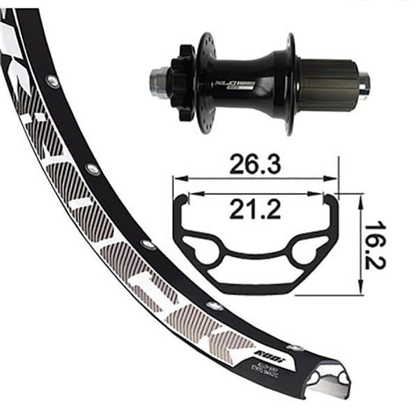 Xlc Rodi Black Rock Evo 26´´ 6b Disc Mtb Bakhjul Svart 12 x 142 mm