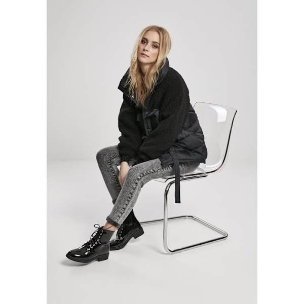 Urban Classics Jakke Sherpa Mix Puffer Sort XS Kvinde