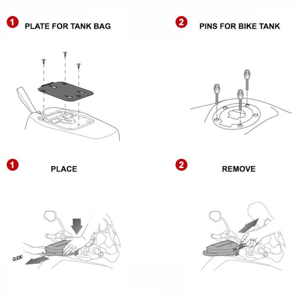 Shad Monteringsplatta Pin System Bmw F650gs/f700gs/f800gs/f800gs Adventure Svart
