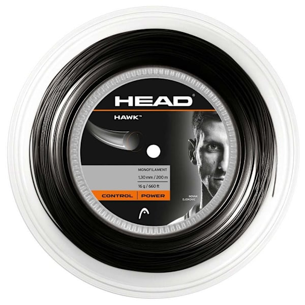 Head Racket Tennis Hjulsnor Hawk 200 M Sort 1.30 mm