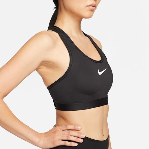Nike Swoosh Sport-bh Med Hög Effekt Svart XS / A-C Kvinna