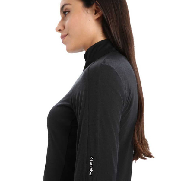 Icebreaker Sweatshirt Zone Knit Zip Sort S Kvinde