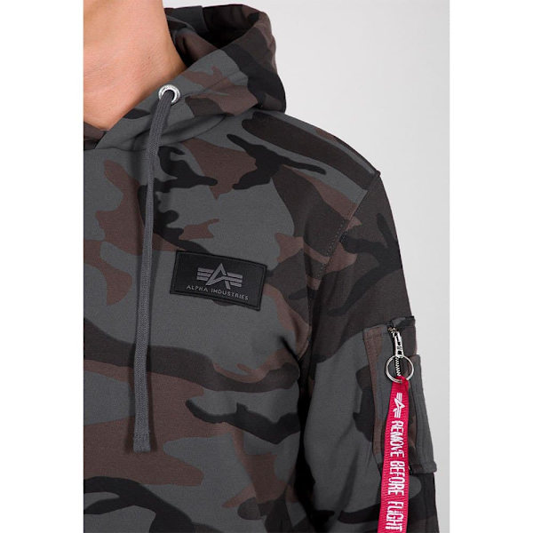 Alpha Industries Back Print Camo Huvtröja Grå XS Man