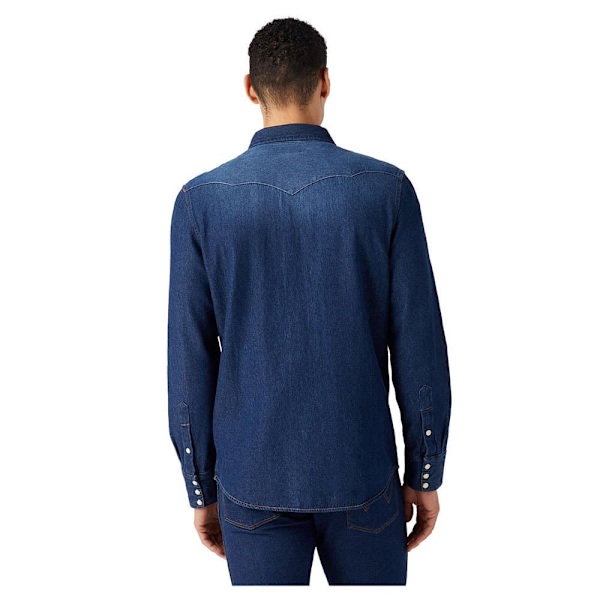 Wrangler Lang ærmet Skjorte 27mw Blå XL Mand