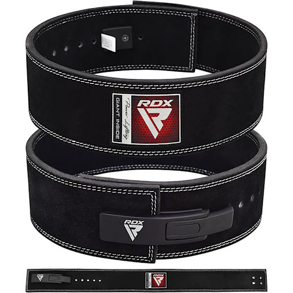 Rdx Sports Læder Vægtløfterbælte Pro Liver Buckle Sort XL