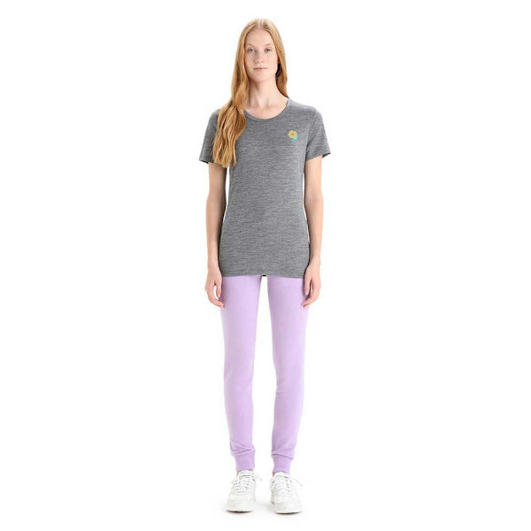 Icebreaker Kortærmet T-shirt Tech Lite Ii Springtime Flowers Grå M Kvinde