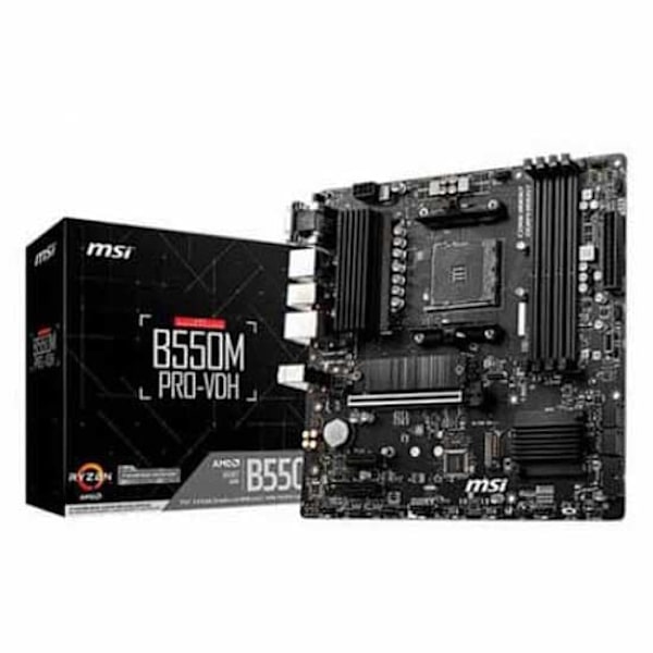 Msi Emolevy B550m Pro-vdh M-atx/4xddr4/4xsata6/4xusb 2.0+2xu Musta