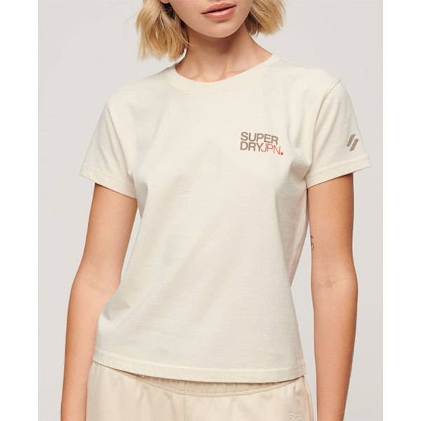 Superdry Sportswear Logo Fitted Lyhythihainen T-paita Beige S Nainen