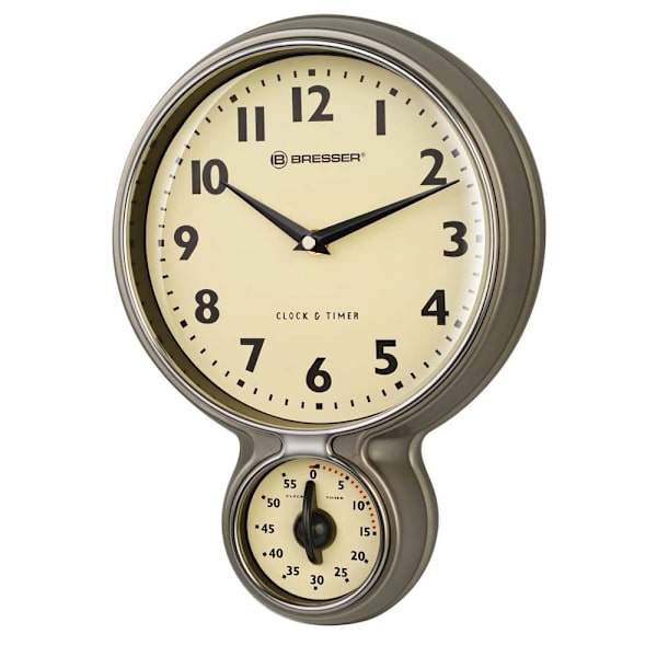 Bresser Väggklocka Mytime Retro Silver