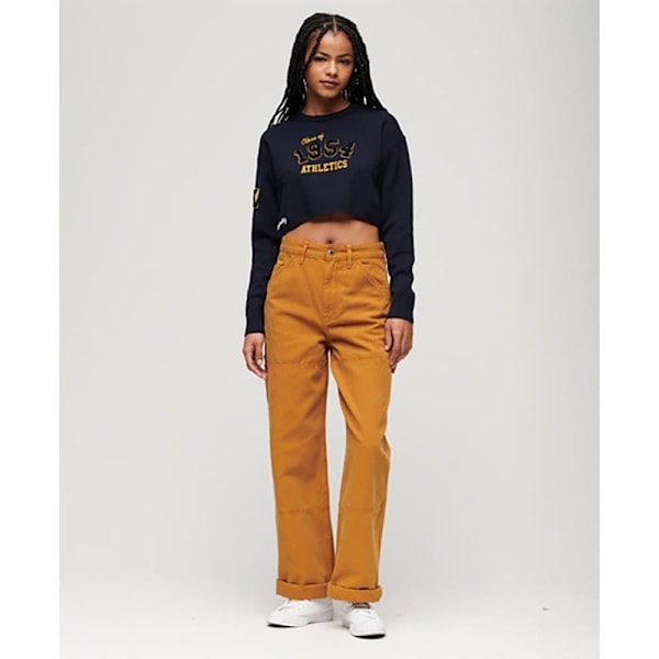 Superdry Varsity Crop Crew Sweatshirt Blå XS Kvinde