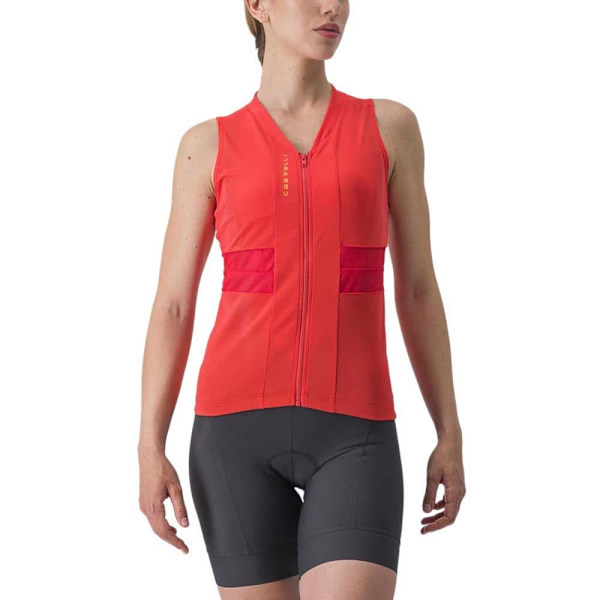 Castelli Anima 4 Ærmeløs Cykeltrøje Orange S Kvinde