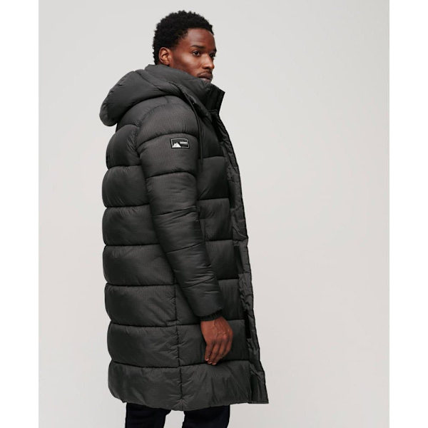 Superdry Puffer Jakke Rips Longline Brun XL Mand