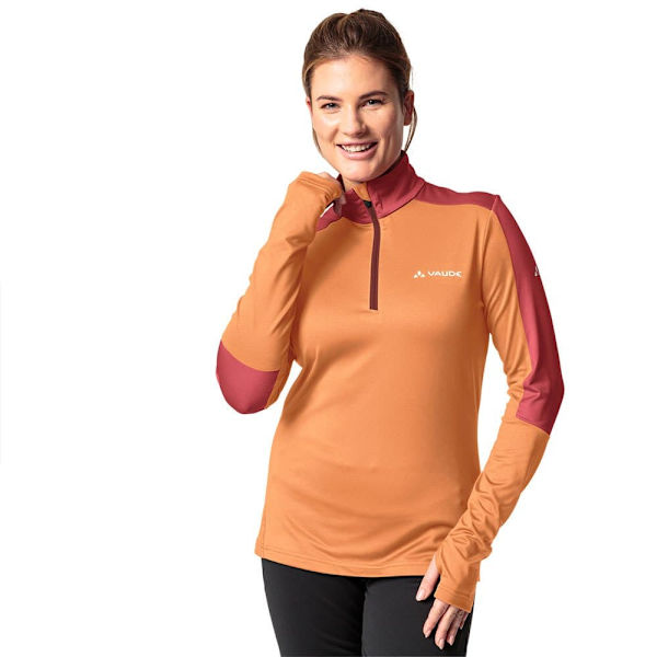 Vaude Livigno Ii Halv Lynlås Langærmet T-shirt Orange 42 Kvinde