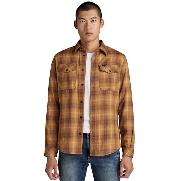 G-star Lang ærmet Skjorte Marine Slim Fit Brun XL Mand