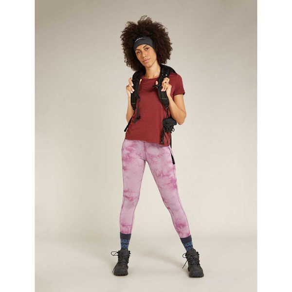 Icebreaker Merino 260 Fastray 25´´ High Rise Cloud Dye Leggings Rosa M Kvinna