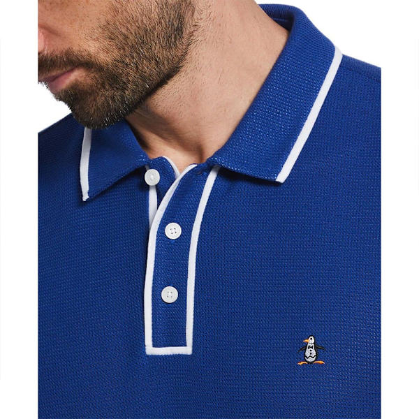Original Penguin Organic Cotton Bentley Mesh Kortærmet Polo Blå M Mand