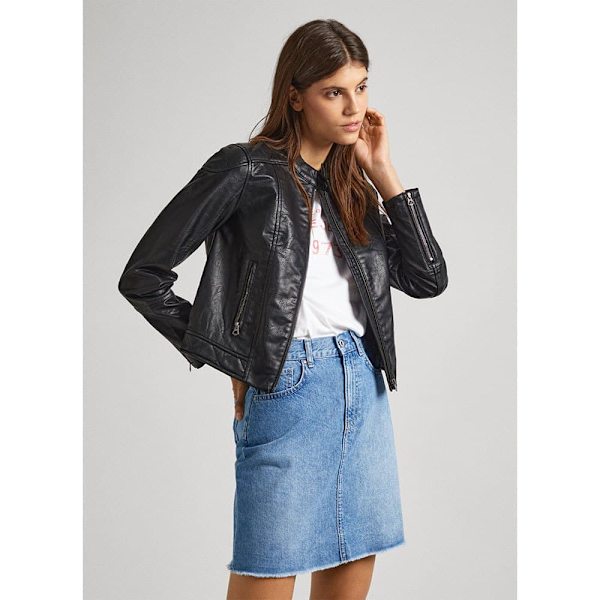 Pepe Jeans Stazie Læderjakke Sort XS Kvinde