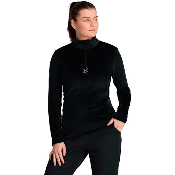 Spyder Halv Lynlås Fleece Shimmer Bug Sort XL Kvinde