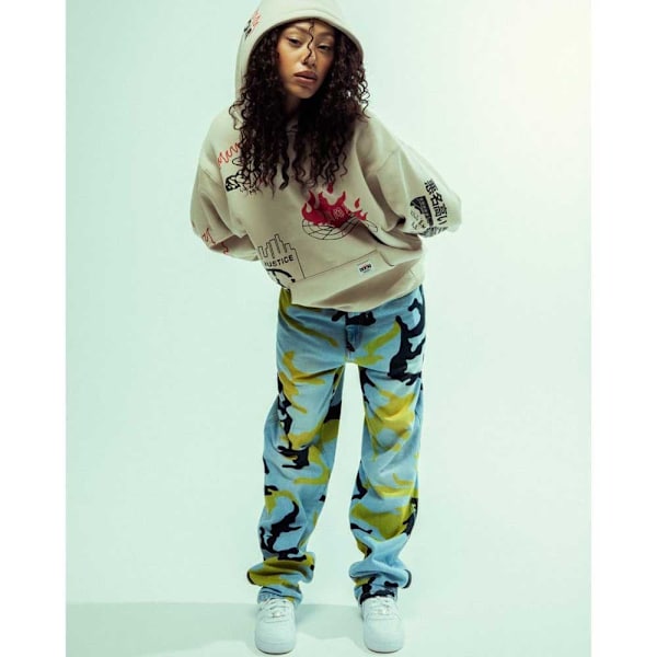 Grimey The Strait Talk All Over Print Regular Jeans Blå L Man