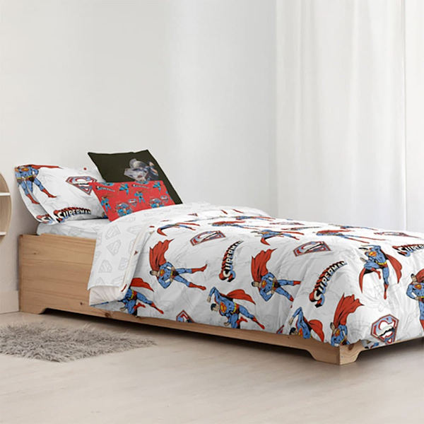Play Fabrics Dynetæppe Med Knapper Man Of Steel Til 135/ Seng 140x240 Cm